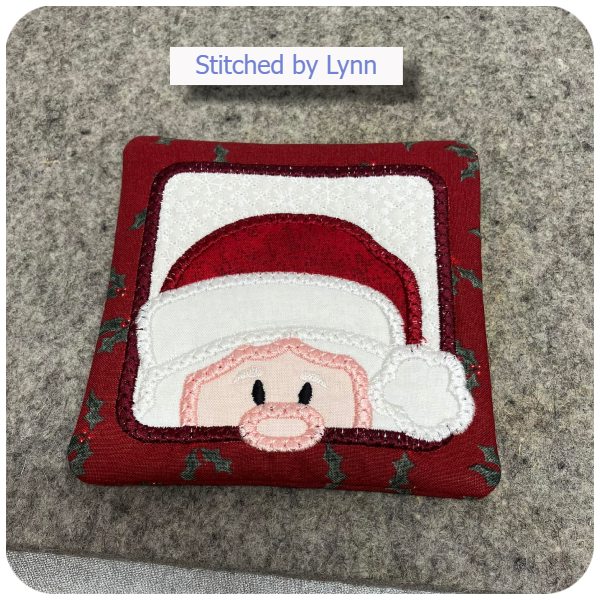 Free Peeking Santa Coaster by Lynn