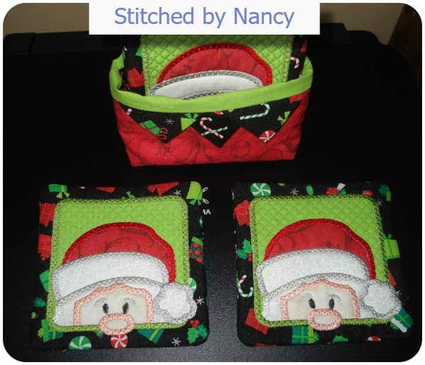 Free Peeking Santa Coaster by Nancy 1