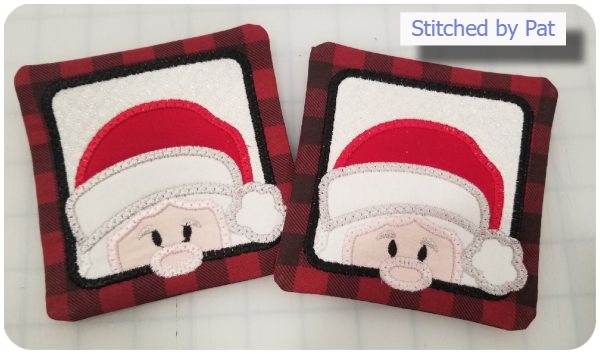 Free Peeking Santa Coaster by Pat