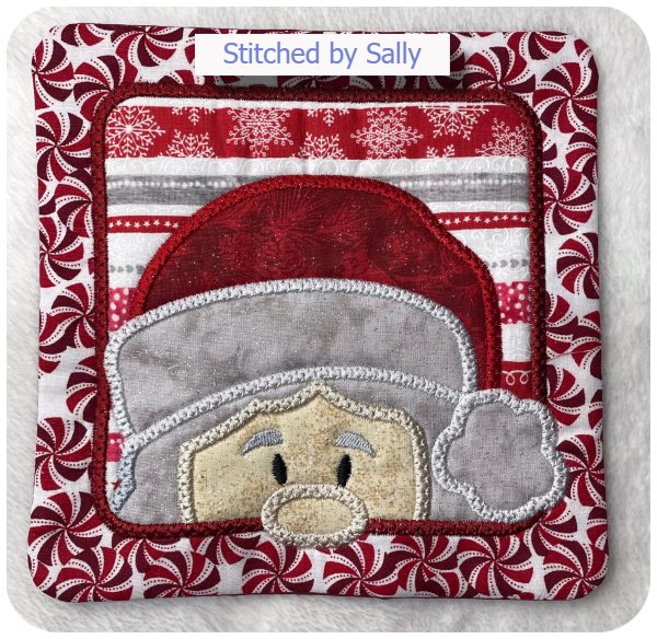 Free Peeking Santa Coaster by Sally