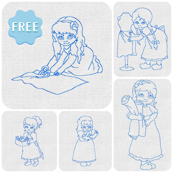 Free Sewing Girls embroidery designs - 600