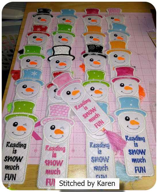 Free Snowman Bookmark by Karen