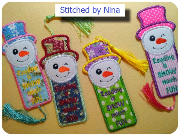 Free Snowman Bookmark by Nina