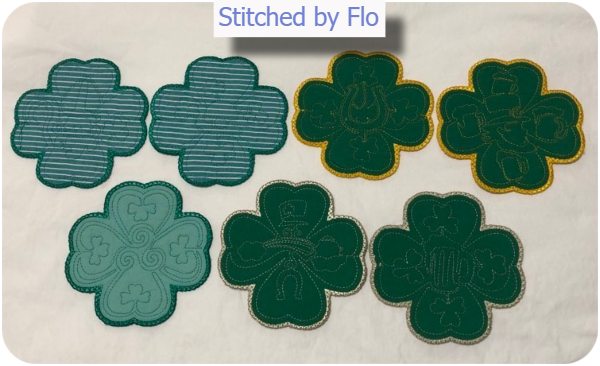 Free St Patricks Clover Coaster by Flo