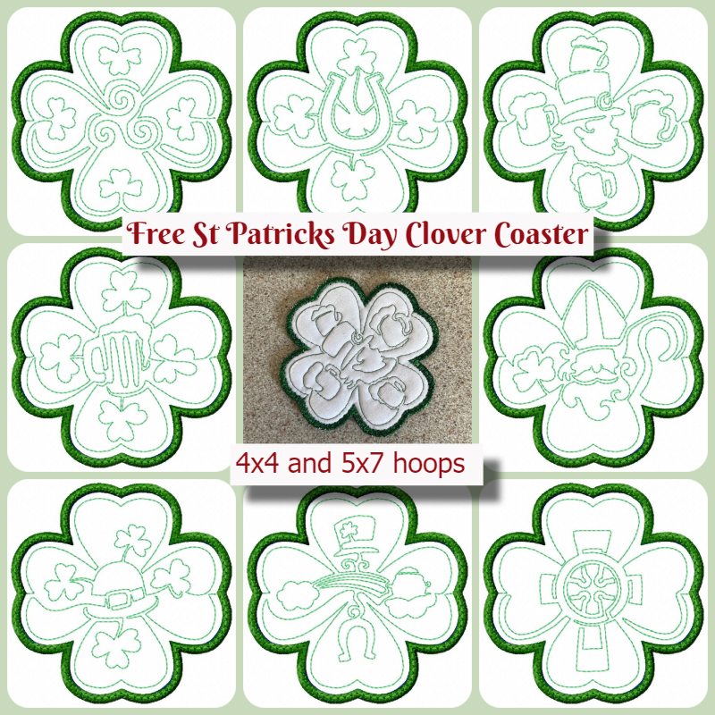 Free St Patricks Day Clover Coaster by Kreative Kiwi - 800