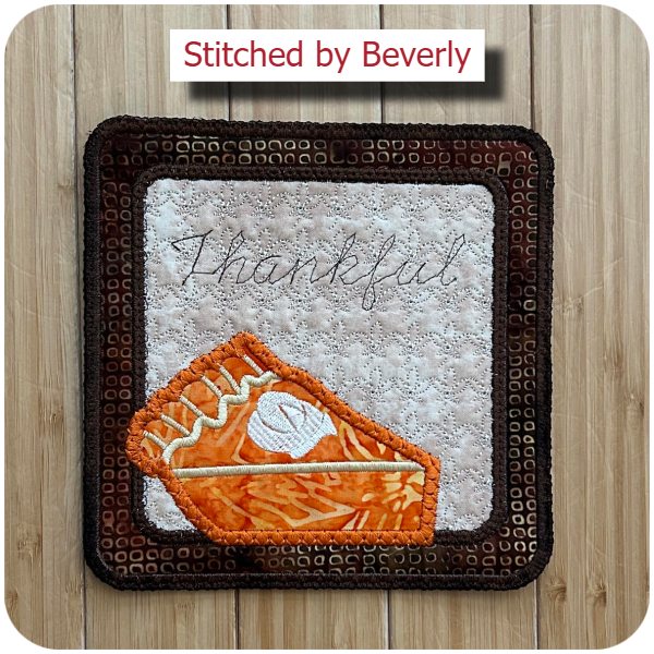 Free Thanksgiving Pie Coaster by Beverly