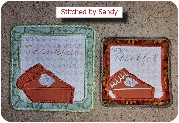 Free Thanksgiving Pie Coaster by Sandy