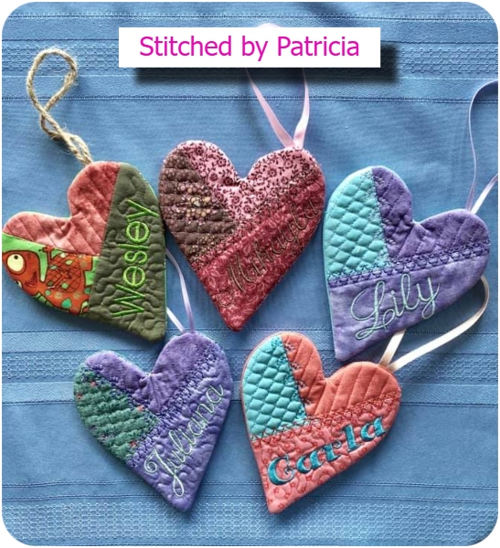 Free crazy patch heart by Patricia