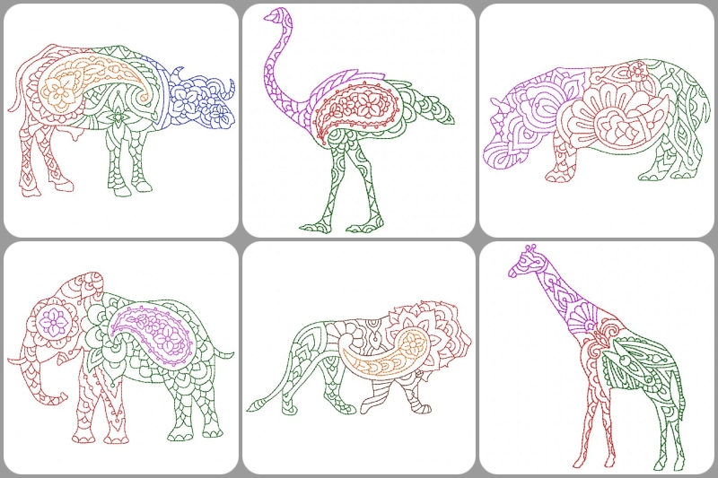 Free detailed Safari Animals - six versions by Kreative Kiwi