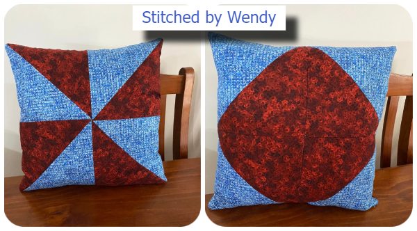 Free half square Triangle cushion by Wendy 2