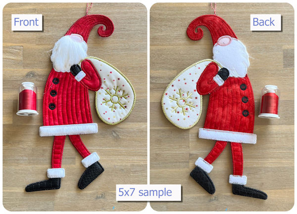 Front and Back completely reversable Large Applique Whimsical Santa - 600