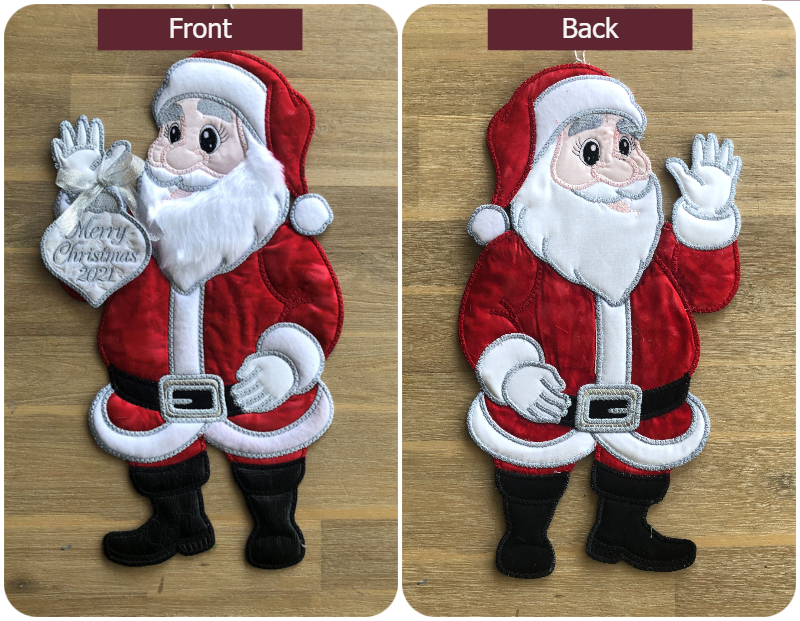 Front and Back of Large Standing Santa
