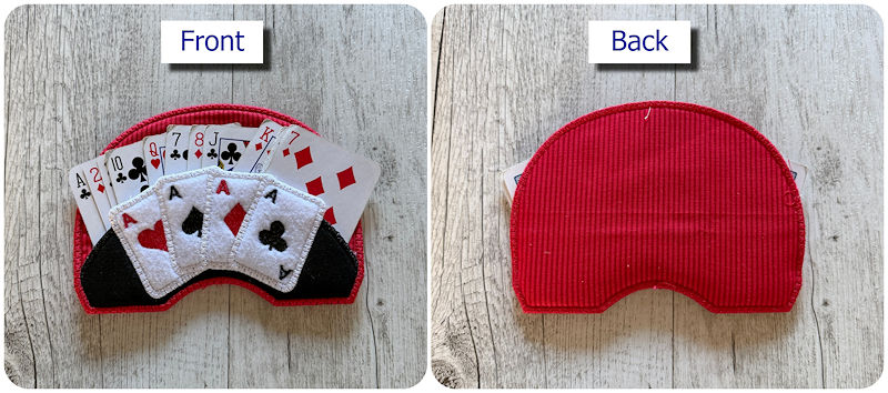 Front and back 5x7 In the hoop playing card holder by Kreative Kiwi - 800