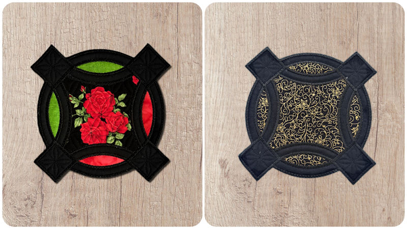 Front and back Endless Circles 9 coaster by Kreative Kiwi