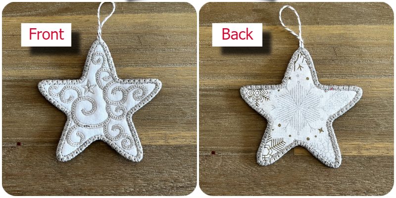 Front and back Free Christmas Star ornament