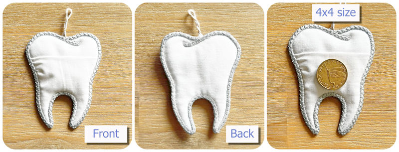 Front and back Free Tooth Fairy Pocket by Kreative Kiwi