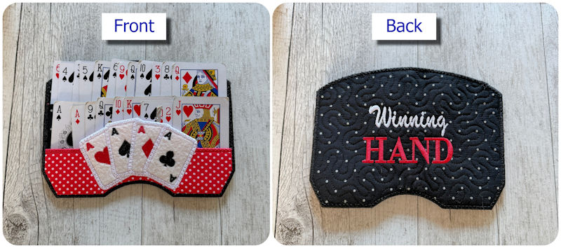 Front and back In the hoop playing card holder by Kreative Kiwi - 800