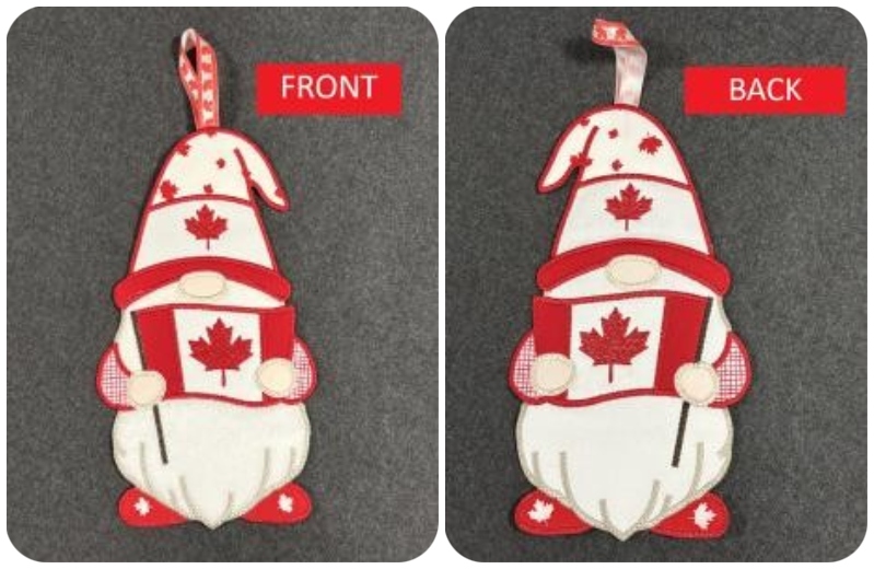 Front and back Large Applique Canada Gnome by Flo