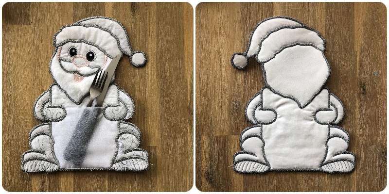 Front and back of Announcement Santa