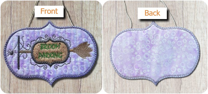 Front and back of Free Broom Parking Coaster