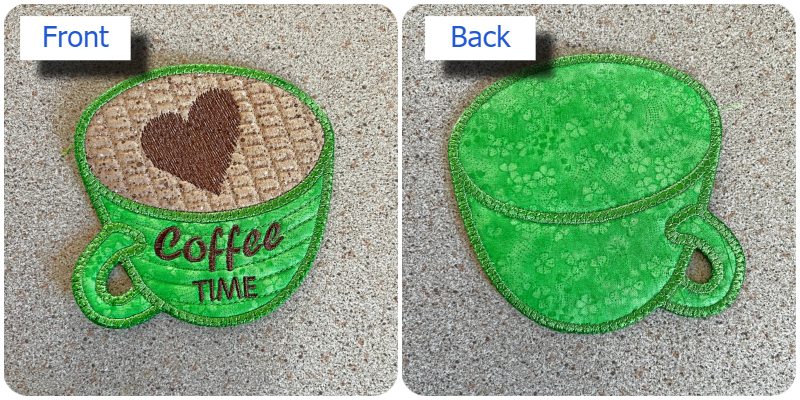 Front and back of Free Coffeetime Coaster