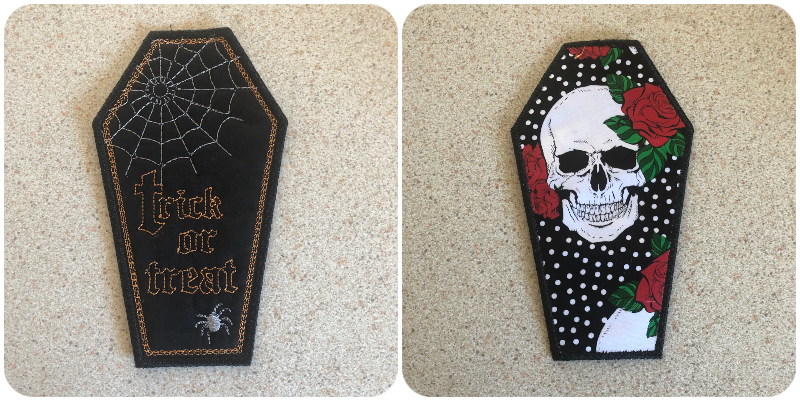 Front and back of Free Coffin Coaster