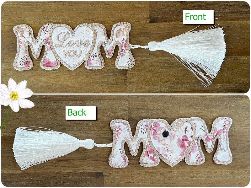 Front and back of Free Mothers Day Bookmark by Kreative Kiwi -