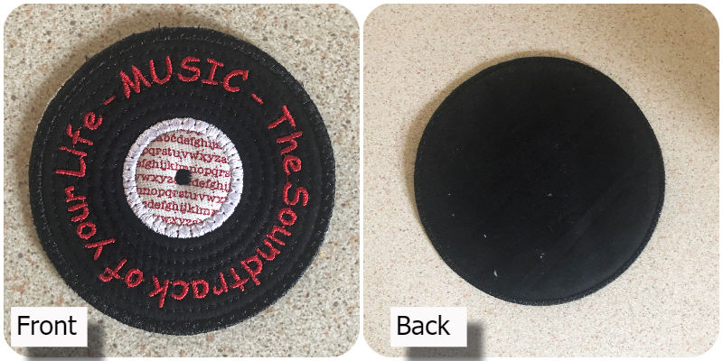 Front and back of Free Record Coaster by Kreative Kiwi