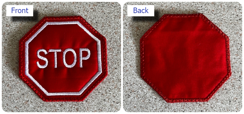 Front and back of Free Stop Sign Coaster by Kreative Kiwi - 800