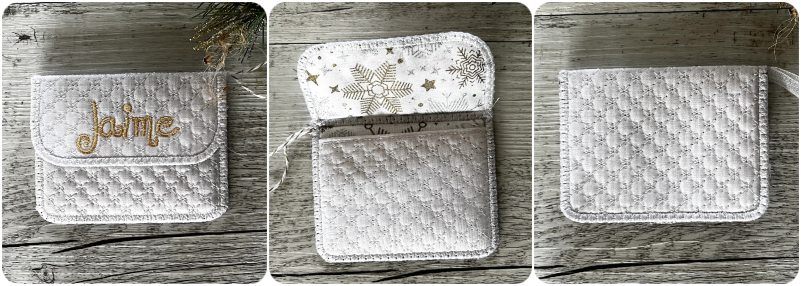 Front and back with quilted pocket Folded Giftcard Holder by Kreativ kiwi