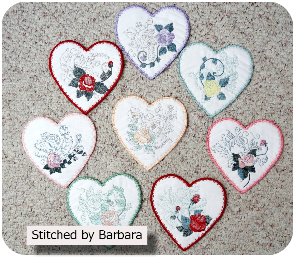 Hearts and touch of color designs by Barbara