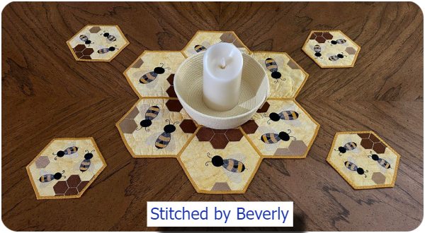 Honey Bee Placemat stitched by Beverly