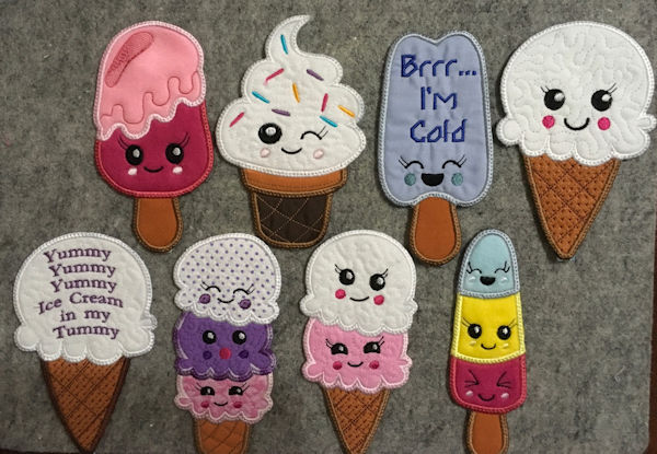 Ice Cream Appliques by Fayes Threads