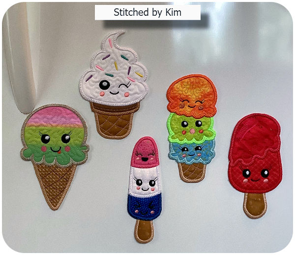 Ice cream bookmarks made into fridge magnets by Kim Renshaw