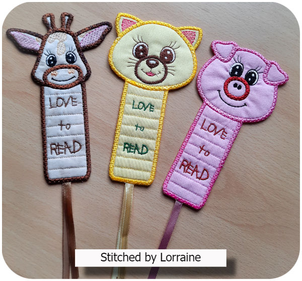 In the hoop 4x4 hoop Bookmarks by Lorraine