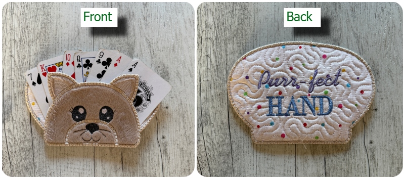 In the hoop Cat Playing Card Holder for kids - 800