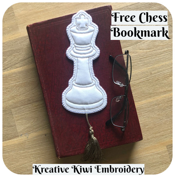Free In the hoop Chess Bookmark by Kreative Kiwi - l600