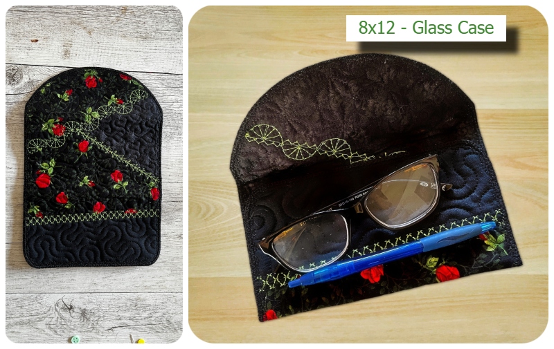 In the hoop Crazy Patch Charm Glass Case by Kreative Kiwi - 800