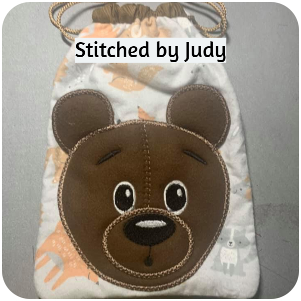 In the hoop Drawstring Bag by Judy