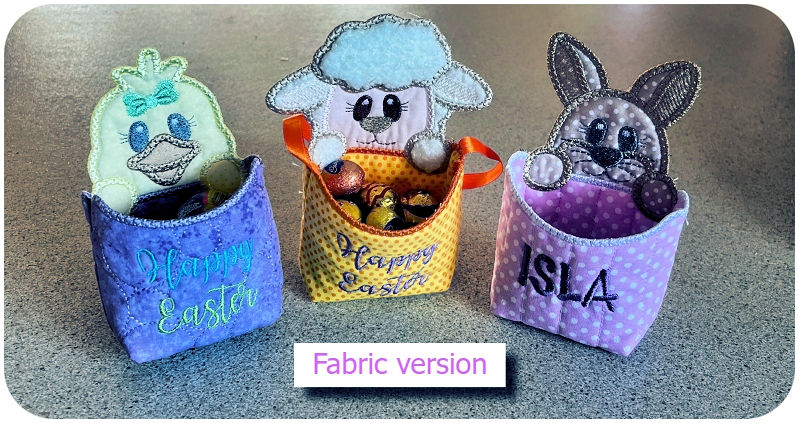 In the hoop Easter Treat Bags fabric version - 800