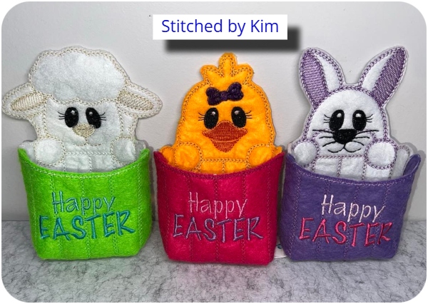 In the hoop Felt Easter Treat Bags by Kim