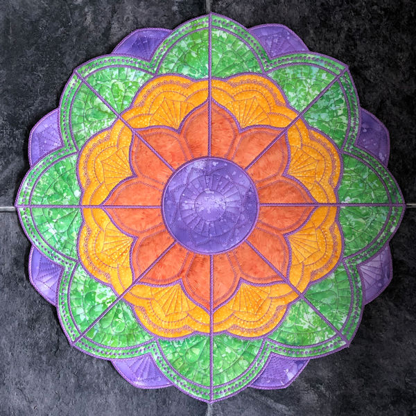 Multi Fabric In the hoop Mandala Placemat