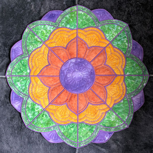 Multi Fabric In the hoop Mandala Placemat