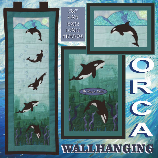 In the hoop Orca Wall Hanging by Kays Cutz
