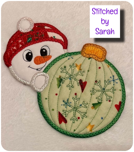 In the hoop Peeking Snowman by Sarah