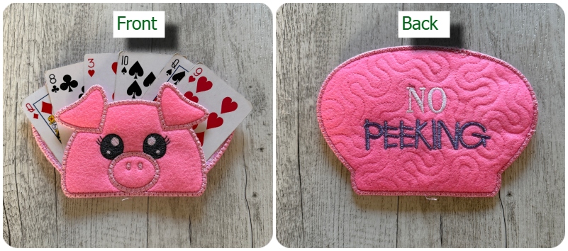 In the hoop Pig Playing Card Holder for kids - 800
