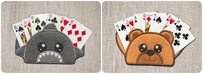 In the hoop Playing Card Holder samples for kids by Kreative Kiwi-800