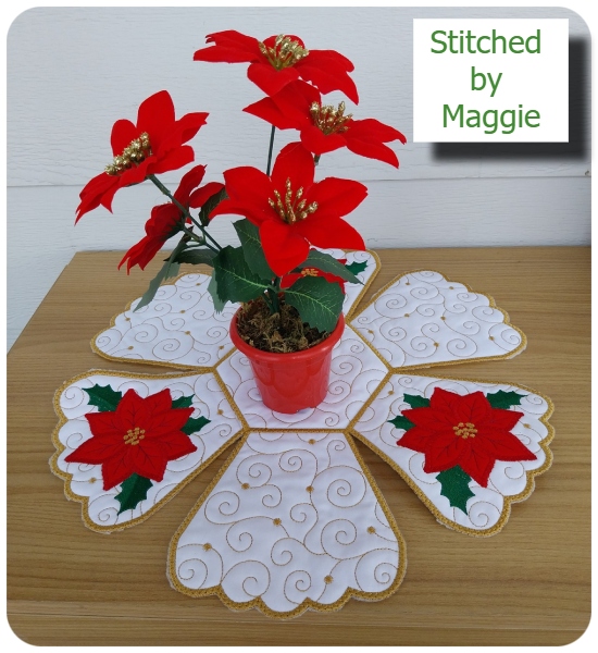 In the hoop Poinsettia Bowl by Maggie 2511