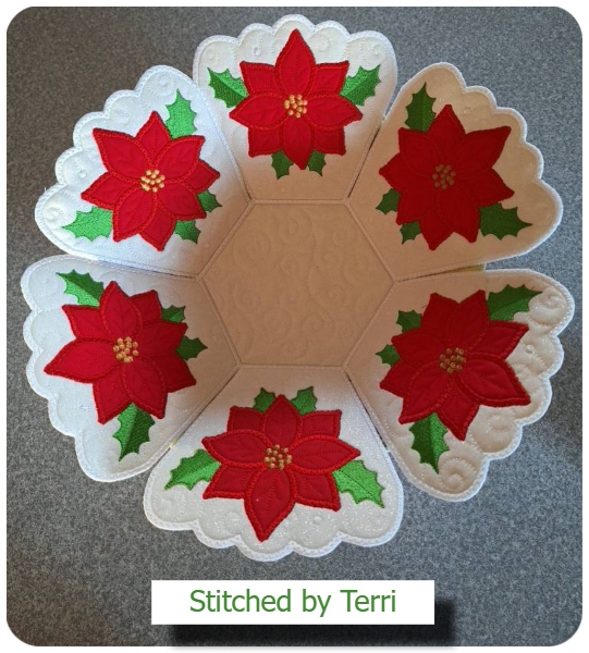 In the hoop Poinsettia Bowl by Terri 4