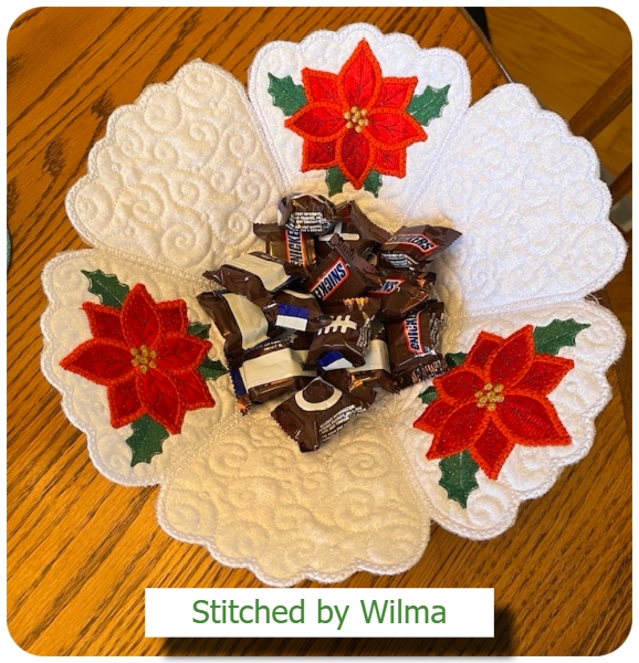 In the hoop Poinsettia Bowl by Wilma 2411